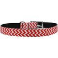 Unconditional Love 0.75 in. Chevrons Nylon Dog Collar with Classic BuckleRed Size 18 UN764860